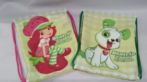 Lembrancinha Moranguinho - Mochila Saco