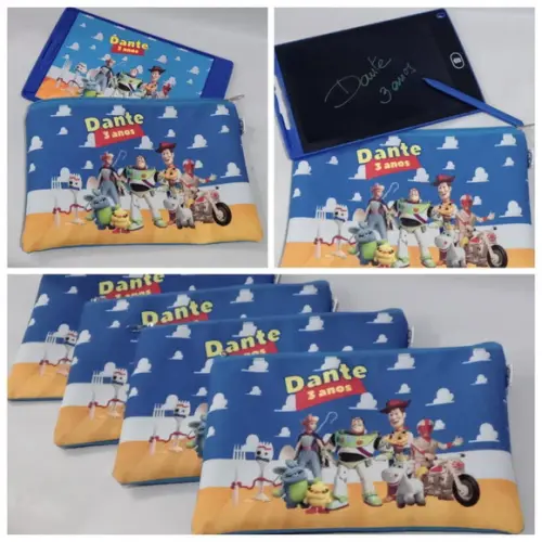Lembrancinha Toy Story _ Tablet Lousa com Estojo