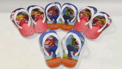 Lembrancinha Mario Bross - Chinelo