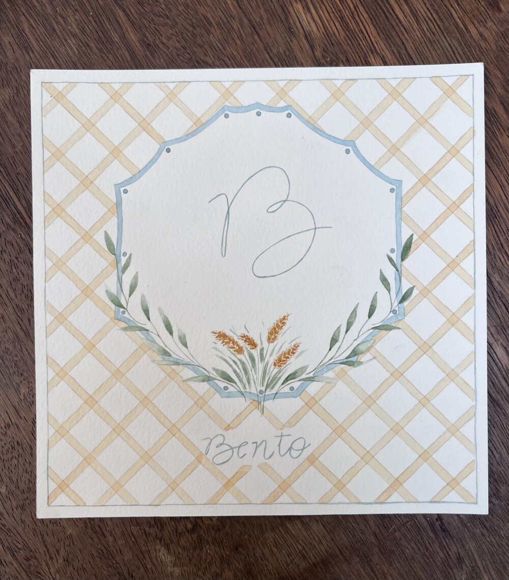 Porta maternidade em aquarela Trigo