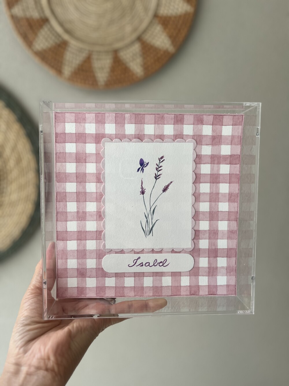 Porta maternidade em aquarela Lavandas