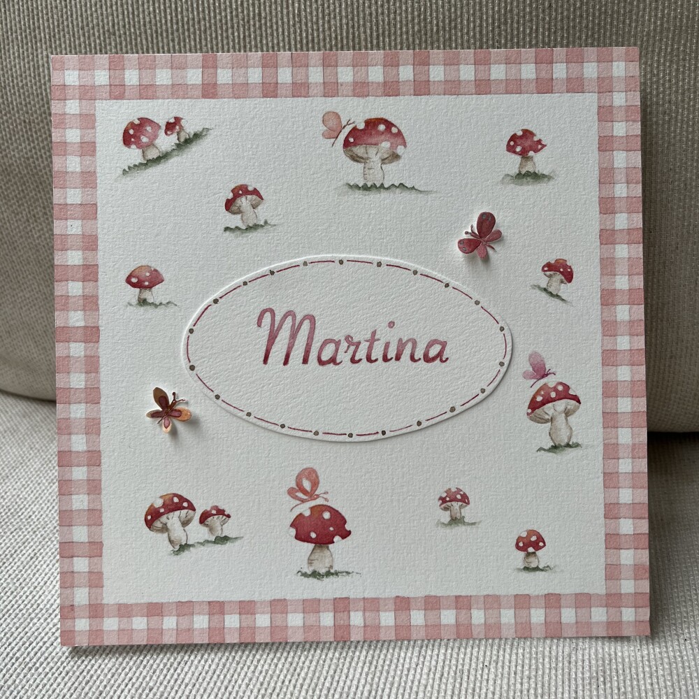 Porta maternidade em aquarela Cogumelos