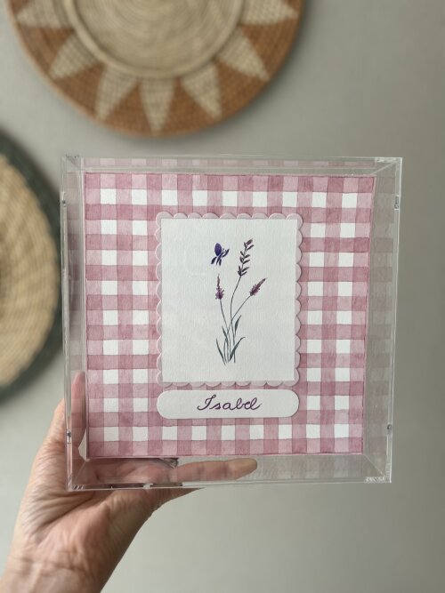 Porta maternidade em aquarela Lavandas