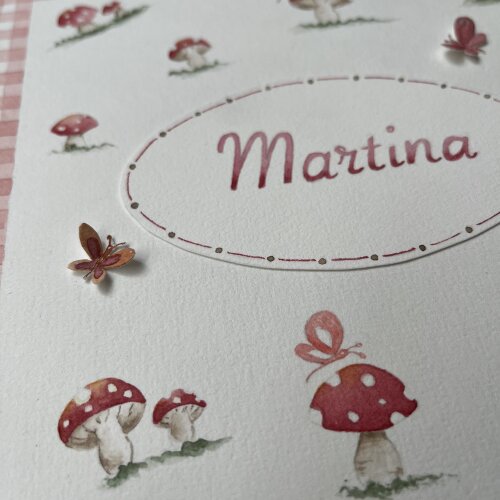 Porta maternidade em aquarela Cogumelos