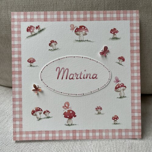 Porta maternidade em aquarela Cogumelos
