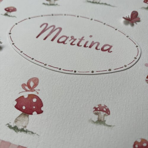 Porta maternidade em aquarela Cogumelos
