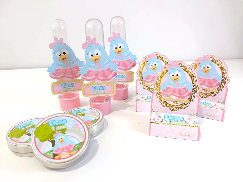 Kit Festa 36 Itens Galinha Pintadinha Rosa Candy Menina