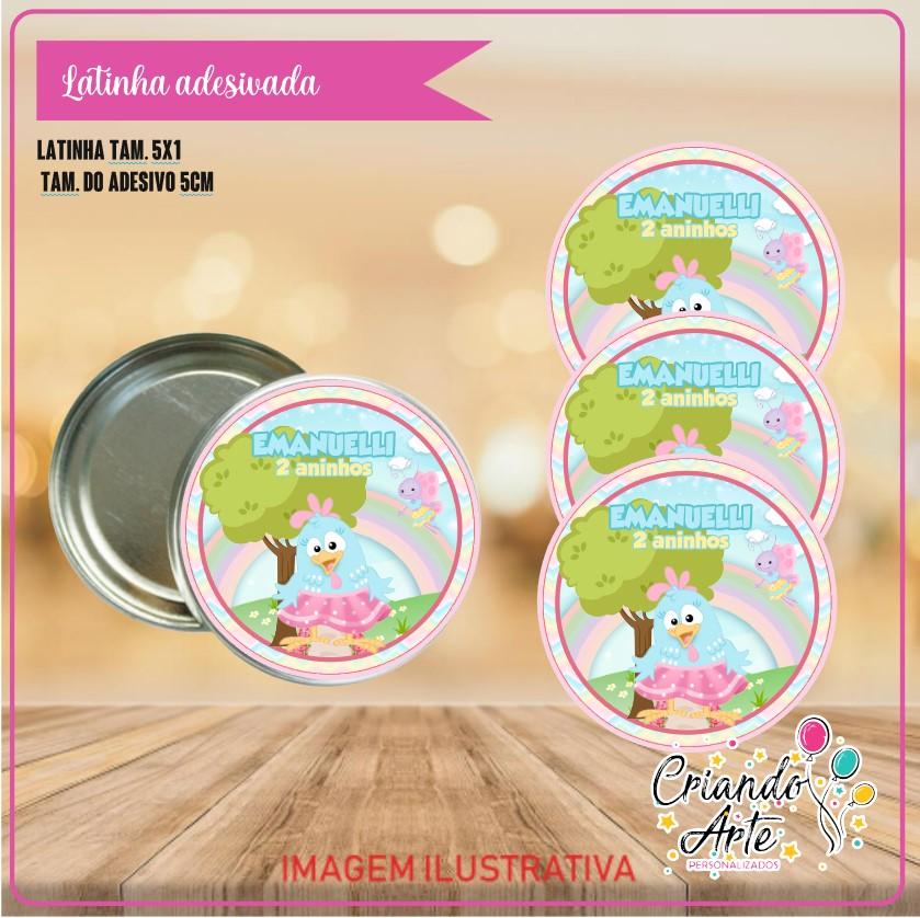 Latinha Personalizada Galinha Pintadinha Rosa Candy Menina