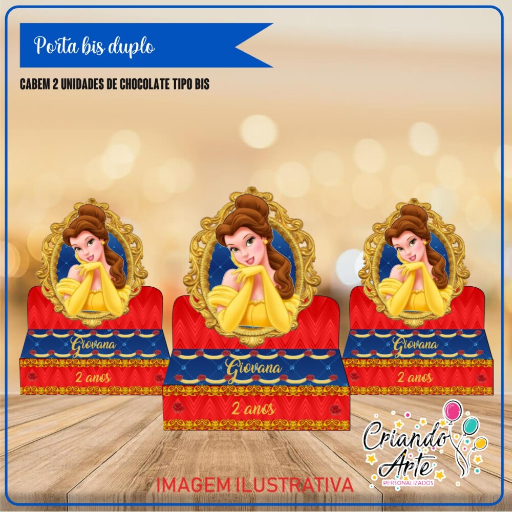 Porta Bis Duplo a Bela e a Fera - Lembrancinha Personalizada