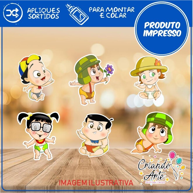 100 / 50 / 30 Apliques / Tag Chaves Baby