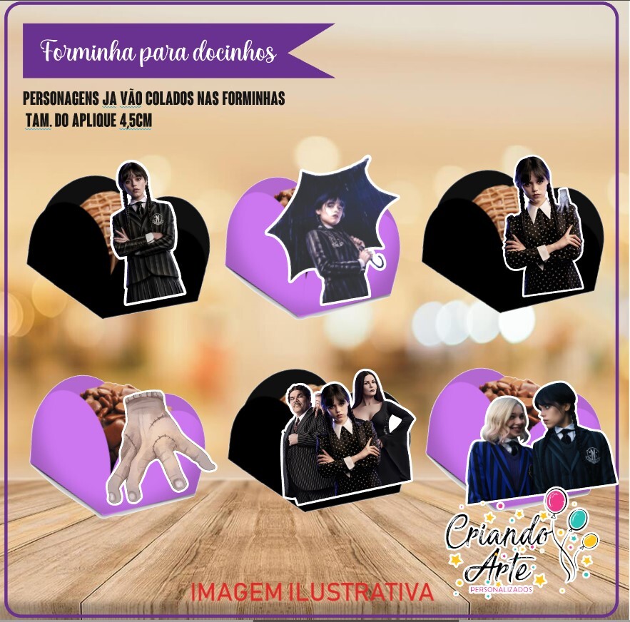 100 Forminhas para Doces Wandinha