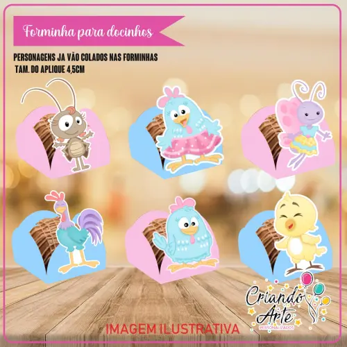 Forminhas Galinha Pintadinha Rosa Menina - 100 Unidades