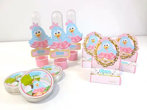 Kit Festa 36 Itens Galinha Pintadinha Rosa Candy Menina
