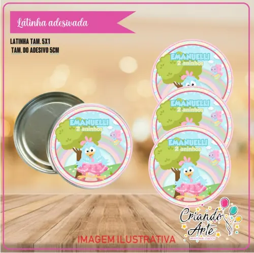 Latinha Personalizada Galinha Pintadinha Rosa Candy Menina