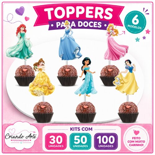 100 Toppers para Doce Princesas