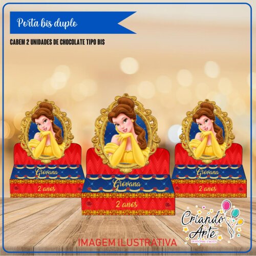 Porta Bis Duplo a Bela e a Fera - Lembrancinha Personalizada