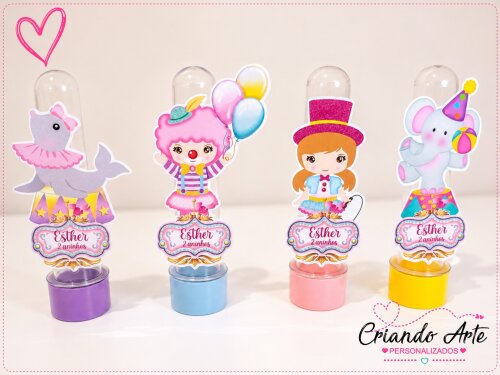 Tubete Personalizado Circo Rosa Menina