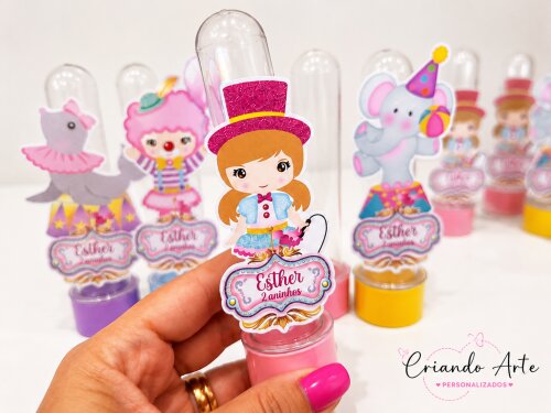 Tubete Personalizado Circo Rosa Menina