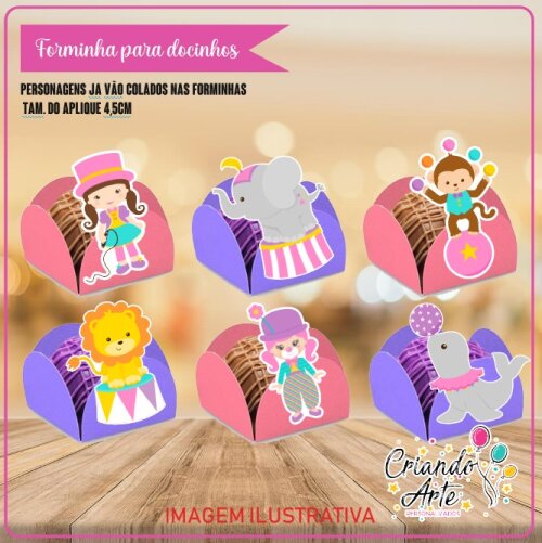 Forminhas Circo Rosa - 100 Unidades