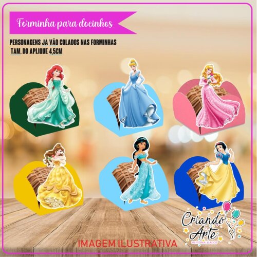Forminhas para Doce Princesas - 100 Unidades