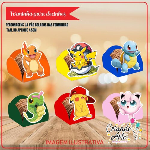 Forminhas Pokemon - 100 Unidades