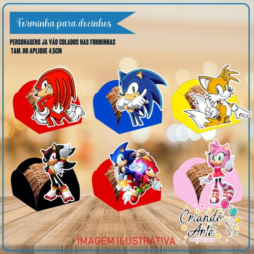 Forminhas Sonic - 100 Unidades
