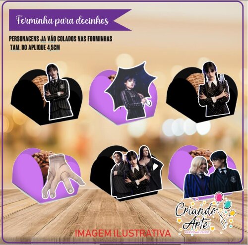 100 Forminhas para Doces Wandinha