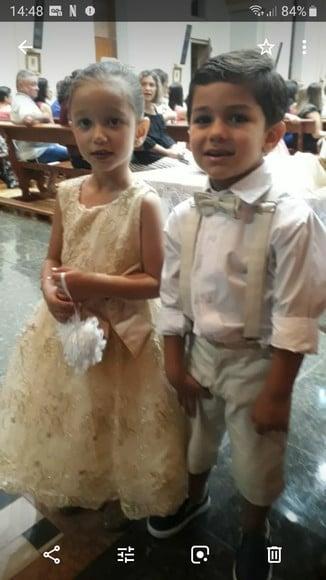 Roupa Bermuda para Pajen de Casamento Bege
