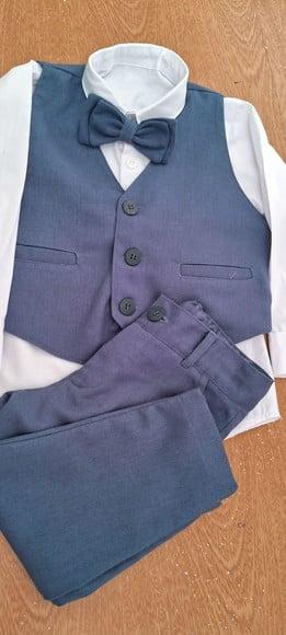 Roupa Pajem Colete Azul Carbono