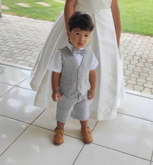 Roupa Pajem Colete Cinza