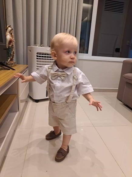 Roupa Pajem com Bermuda Linho Bege