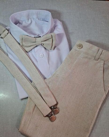Roupa Pajem Linho Bege Claro