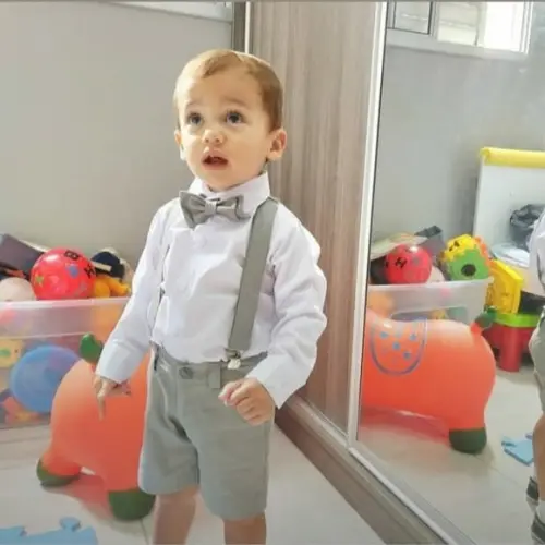 Conjunto Social Infantil Bermuda Cinza