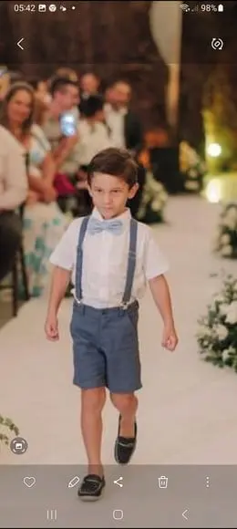 Roupa Pajem Bermuda Azul