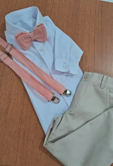 Roupa Pajem Gravata Pessego