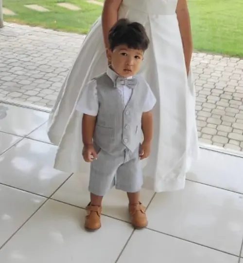 Roupa Pajem Colete Cinza