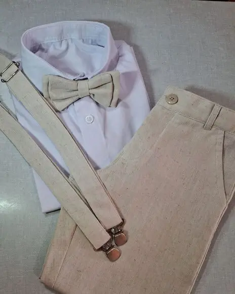 Roupa Pajem Linho Bege Claro