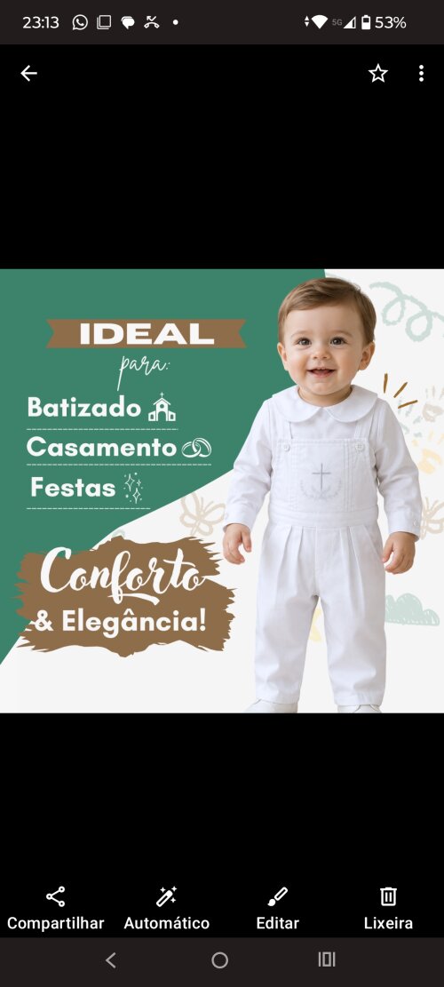 Roupa Batizado Jardineira