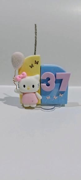 Vela Cenário em Biscuit - Hello Kitty