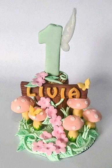 Topo de Bolo Jardim Encantado Personalizado - Biscuit Luxo