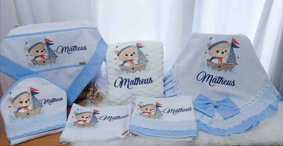 Enxoval Bebê Luxo Linha Premium Urso Marinheiro