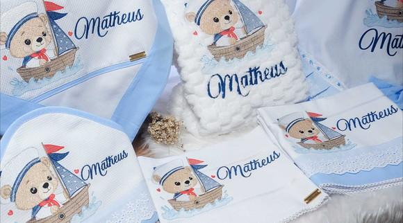 Enxoval Bebê Luxo Linha Premium Urso Marinheiro