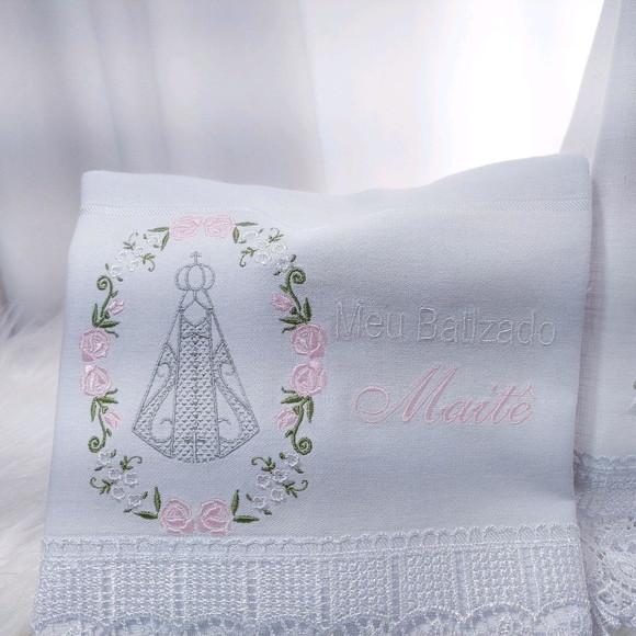 Kit Batizado Nossa Senhora Floral Luxo