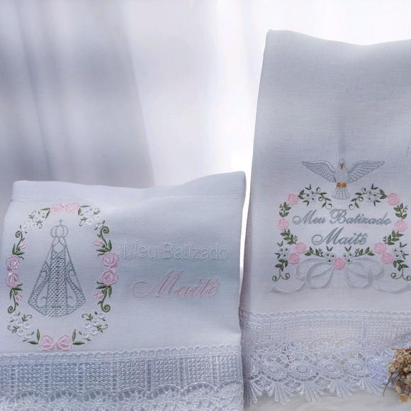 Kit Batizado Nossa Senhora Floral Luxo