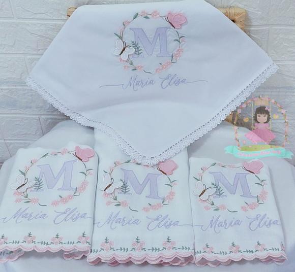 Kit Enxoval Personalizado Luxo Floral Delicado