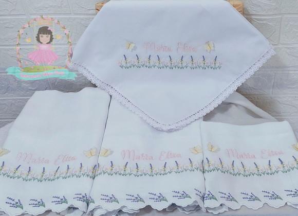 Kit Enxoval Personalizado Luxo Lavanda Delicado Floral