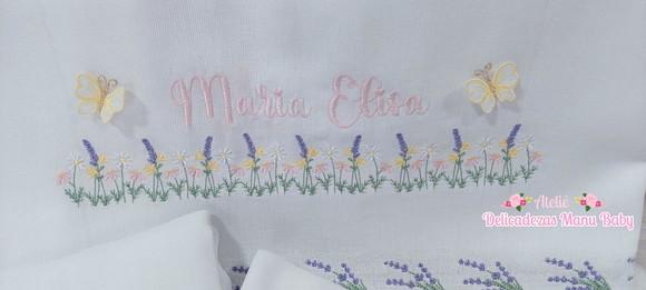 Kit Enxoval Personalizado Luxo Lavanda Delicado Floral