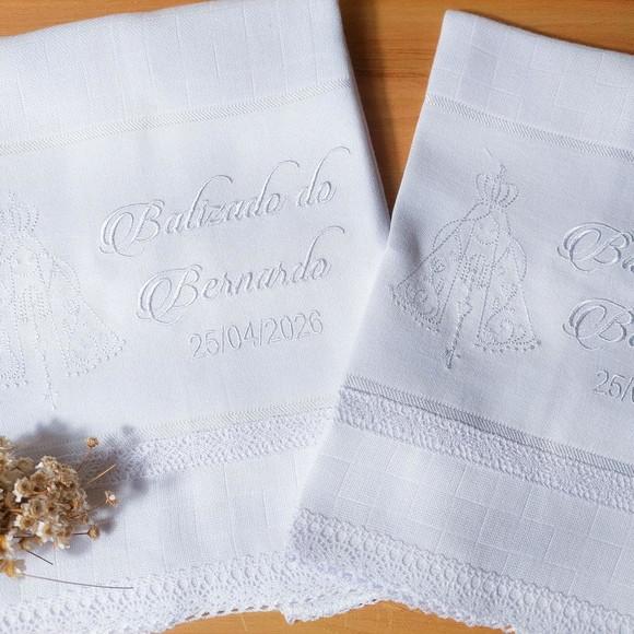 Kit Fralda Boca e Ombro Batizado Delicado