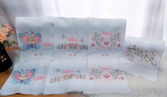 Kit Fraldas Floral Bebê Barra Recortada e Linha Premium