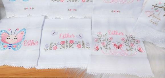 Kit Fraldas Floral Bebê Barra Recortada e Linha Premium